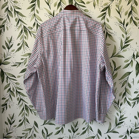 Untuckit Cotton Button Down Shirt. Red/White/Blue. XXL. - Picture 6 of 7